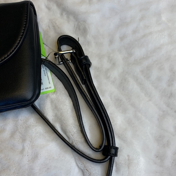 NWT Sam Edelman Emily Faux Vegan Leather Convertible Shoulder Belt Bag Black - Picture 4 of 7